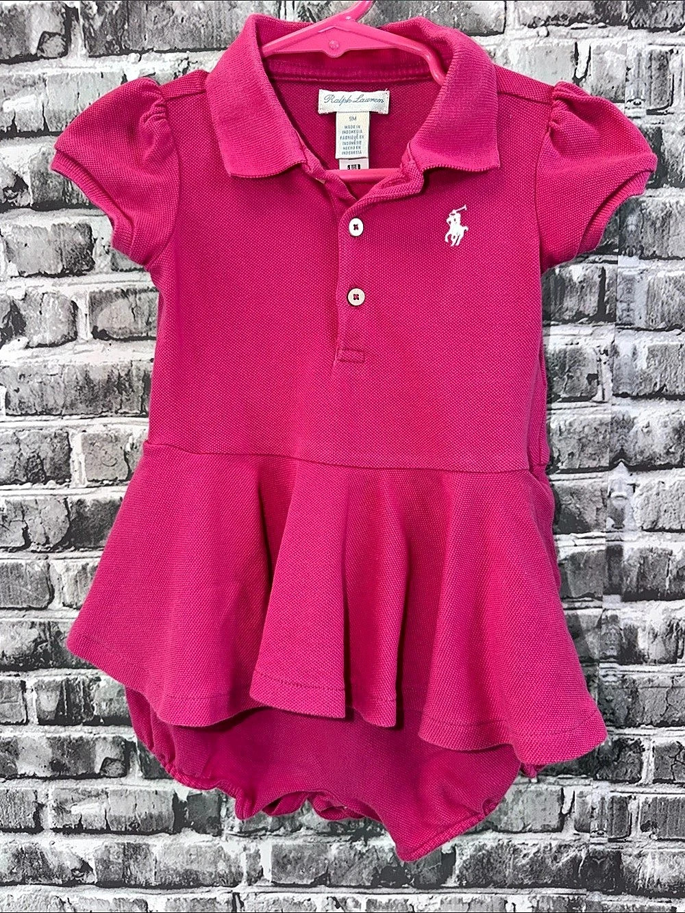 Ralph Lauren Polo dress romper Pink Baby 9M 18